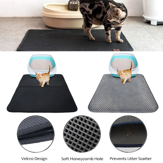 Estera para residuos de Gato impermeable, EVA, doble capa, trampa para arena para gatos, estera para gatos, productos de almohadilla de limpieza, accesorios para gatos