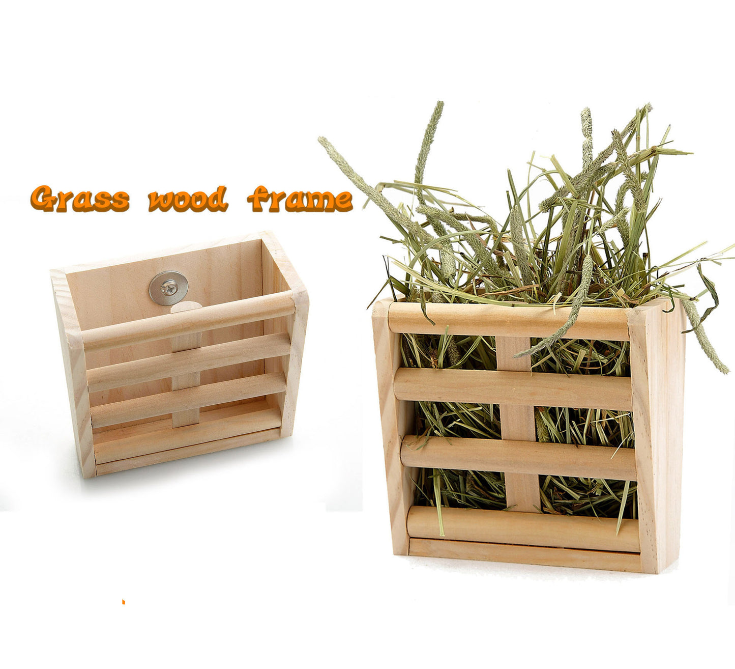 Wooden Grass Rack And Food Box Rabbit Chinchilla