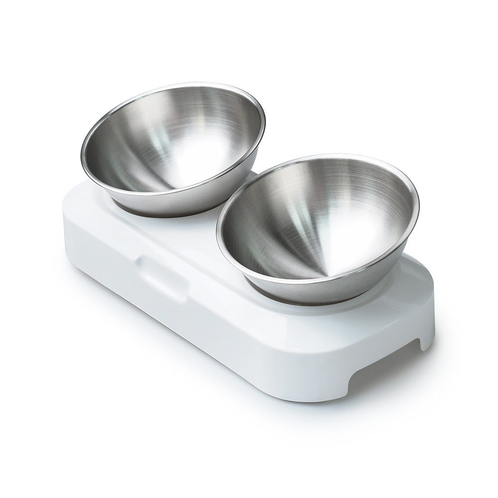 Cuenco de acero inoxidable para gatos, fácil de limpiar, cuencos para comida y agua para perros con soporte, cuenco doble de metal para gatos y perros, comedero individual para mascotas