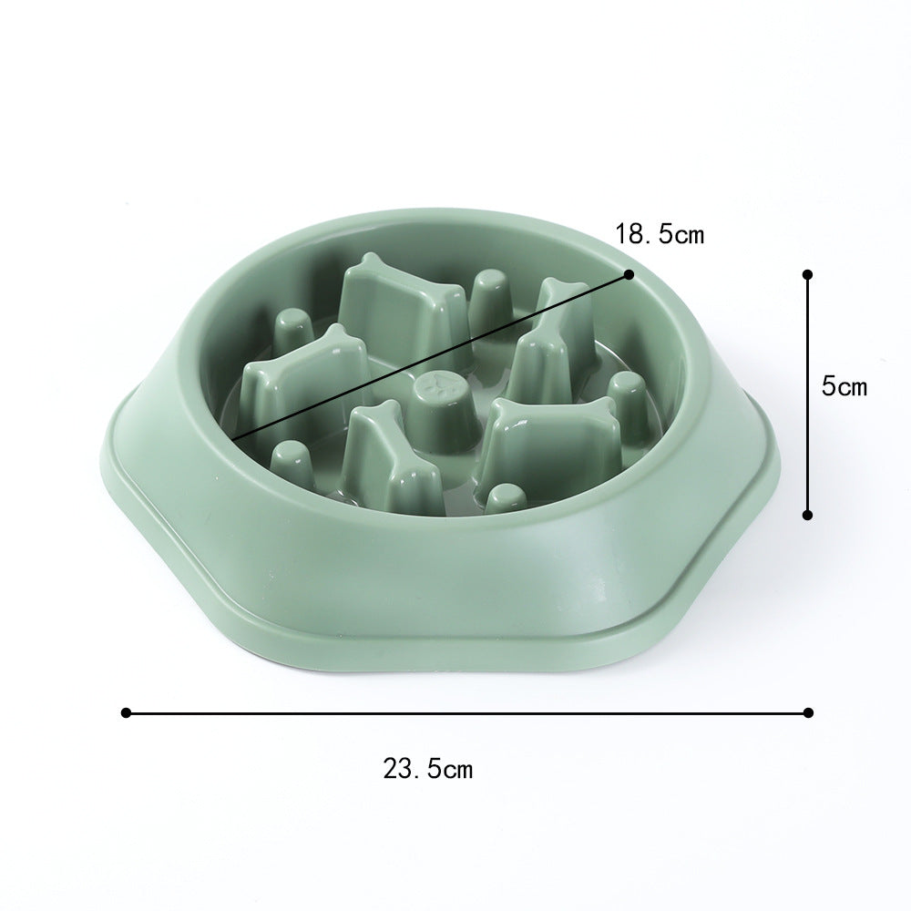 Anti-choke Pet Bowl New Anti-tumble Dog Bone Slow Food Single Bowl