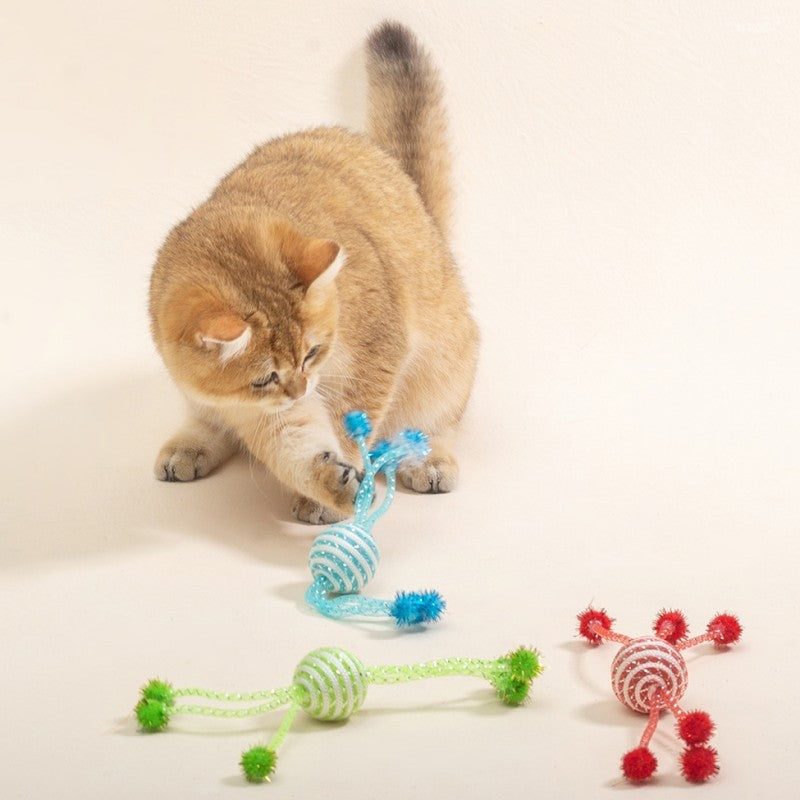 Jouets pour chats Self Hi Cats Sticks Jouets pour chats Cordes interactives Jouets à balles pour chats Taquineries Boule de laine résistante aux morsures Produits pour animaux de compagnie 