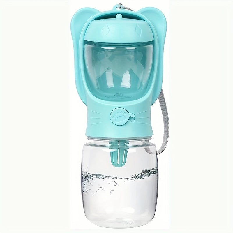 Bouteille d'eau 2 en 1 pour chien, bouteille d'eau portable anti-fuite avec récipient de nourriture, distributeur d'eau portable extérieur pour chien, fourniture pour chiot pour la marche, la randonnée, le camping, les voyages