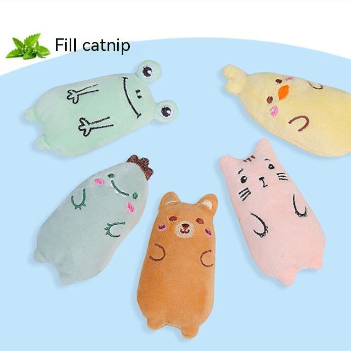 Fournitures pour animaux de compagnie, jouets en peluche ovales pour chat avec herbe à chat