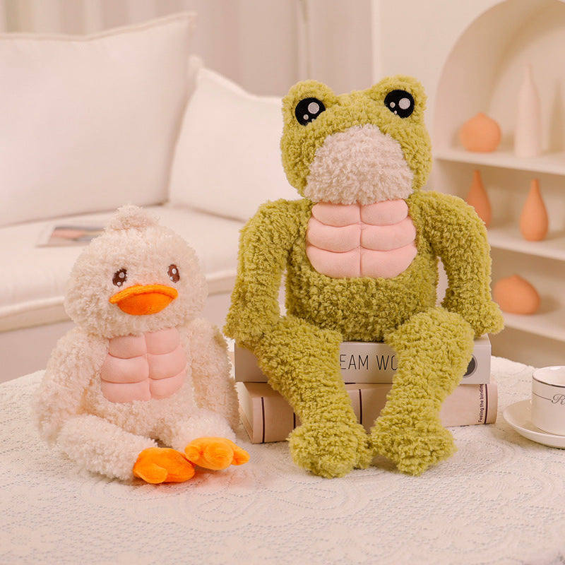 Cute Funny Muscle Frog Doll Plush Toys Inspirational Fitness Ugly And Cute Abdominal Muscle Doll