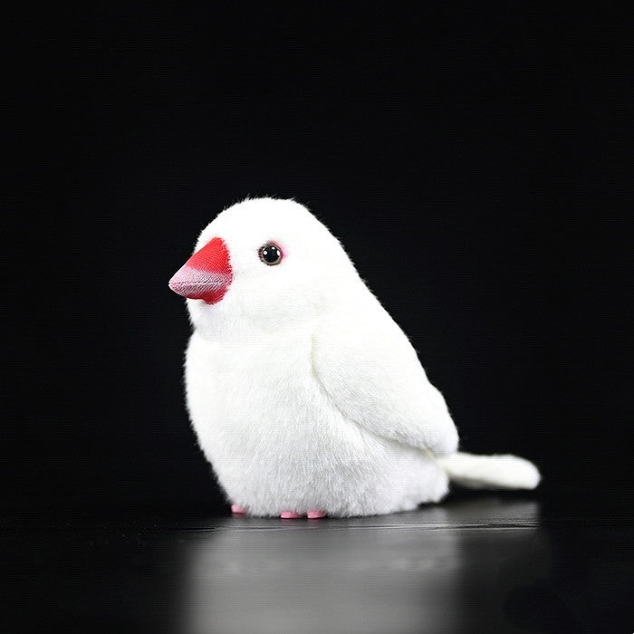 White Mandarin Bird Doll Simulation White Mandarin Bird Plush Toy Pendant