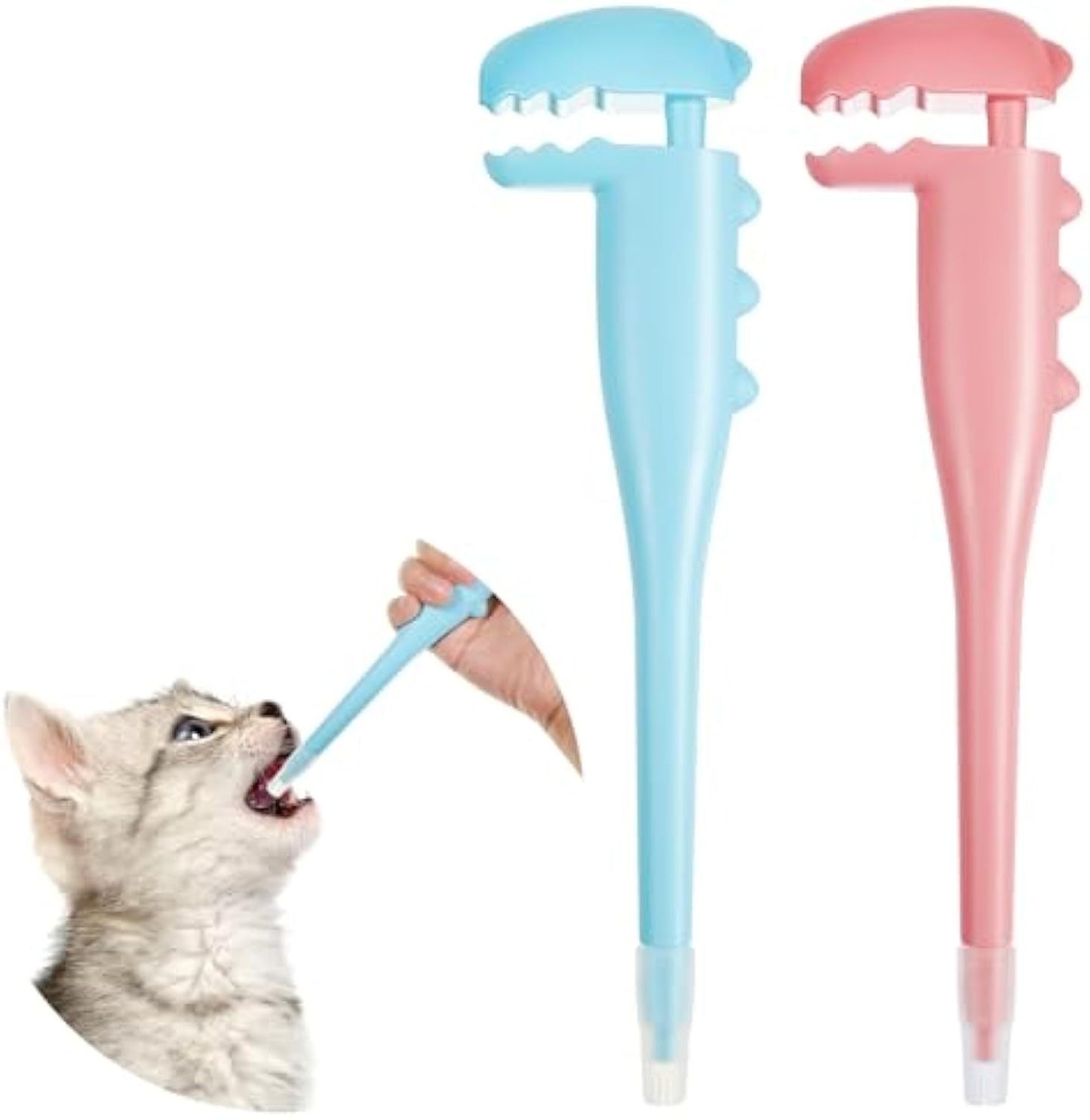 Lot de 2 piluliers pour animaux de compagnie, distributeur de pilules pour chat et chien, pistolet à pilules pour animaux de compagnie, seringues en silicone avec embout souple pour chats, chiens et petits animaux