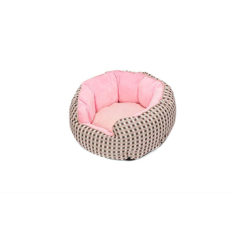 Lit pour animaux de compagnie Lit d'hiver chaud Lit pour chien et chat Design en laine douce Nid pour animaux de compagnie avec tapis amovibles Forme octogonale Niche pour chat et chien Canapé-lit