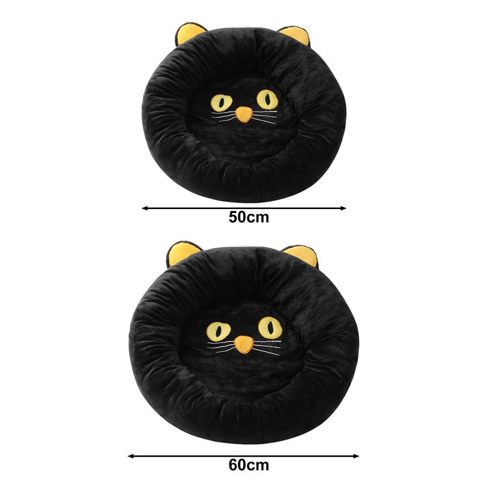 Black Cat Shape Pet Nest Cute Exquisite Cat Nest Soft Cozy Black Cat Nest Bed Comfortable Head Neck Support For Play For Cats