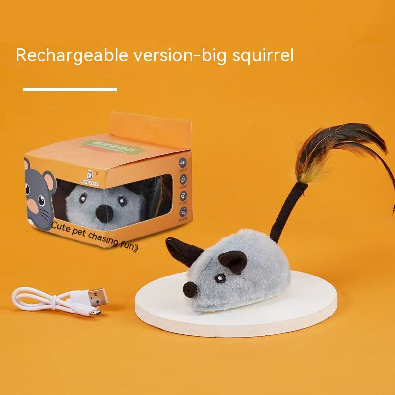 Jouet pour chat, auto-salut, soulagement de l'ennui, Simulation sonore, souris intelligente en peluche