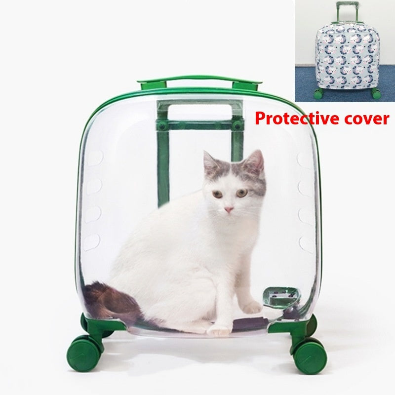 Sac pour chat, sac à roulettes Portable pour animaux de compagnie, Capsule spatiale, bagage Transparent pour chat