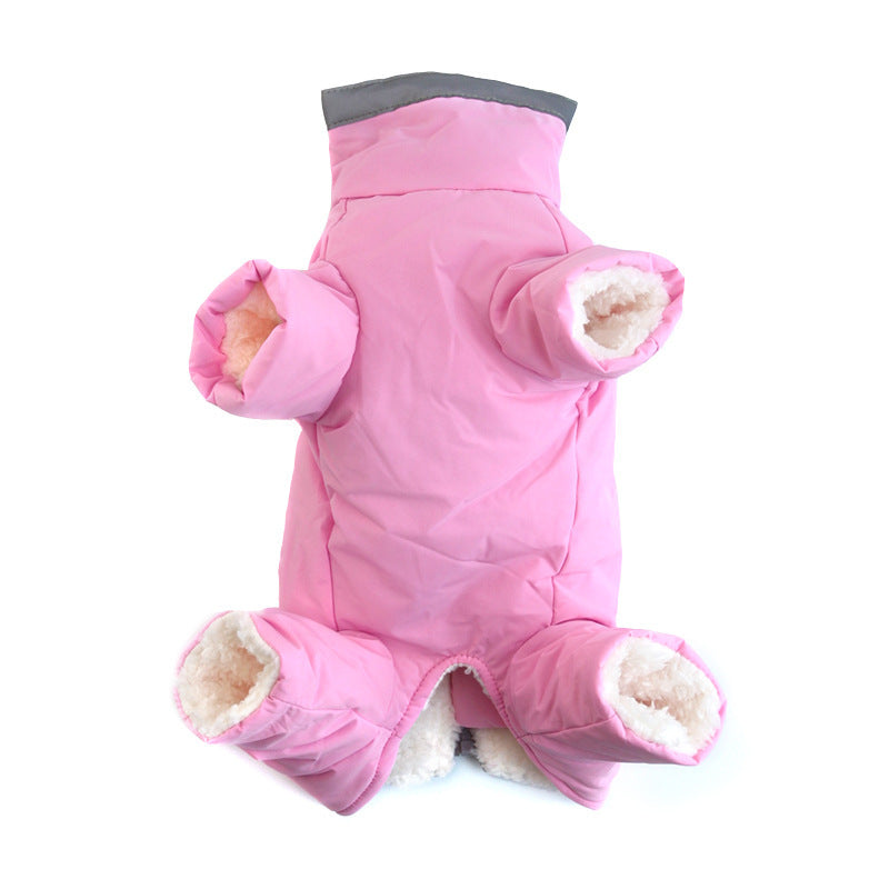 Thickened Velvet Cotton Clothes Plush Coat Warm And Comfortable Reflective Dog Coat