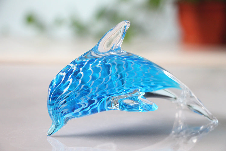 Boshan Glazed Dolphin Crafts Fish Tank Landscaping Marine Animals