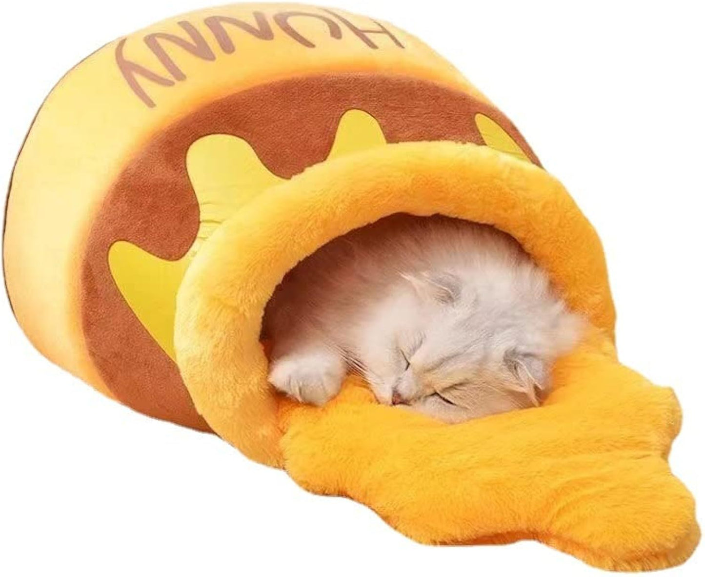 Lit pour chat Honey Pot - Meubles confortables pour animaux de compagnie en mousse à mémoire de forme avec coussin amovible - élégant et lavable 