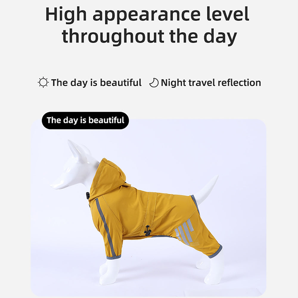 Chubasquero para perros con chaqueta reflectante impermeable para perros con capucha, orificio para correa, correa reflectante para perros pequeños y medianos, ropa ligera para cachorros