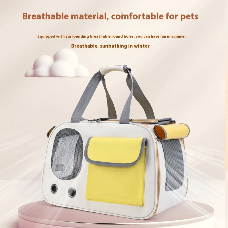 Sac à bandoulière pliable et portable pour animaux de compagnie, grande capacité