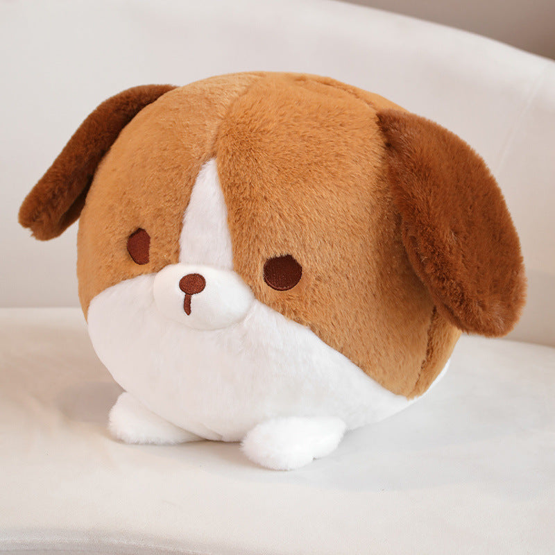 Lovely Soft Cute Round Roll Puppy Plush Toy Pillow