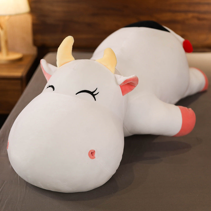 Cute Papa Cow Doll Long Pillow Bedside