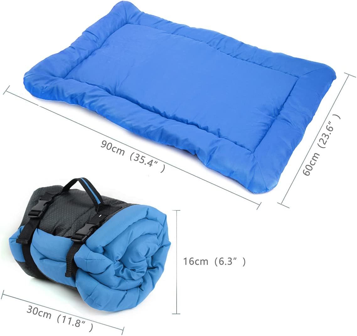 Lit d'extérieur pour chien, lit de voyage portable pour camping, doux, confortable, imperméable, antidérapant, lavable en machine, facile à nettoyer, tapis pour animaux de compagnie pour petits, moyens et grands chiens et chats