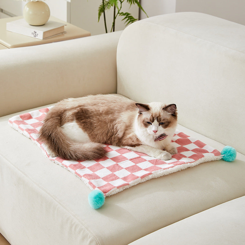 Lit confortable pour chats et chiens, couverture en peluche pour animaux de compagnie, tapis de lit pour chien confortable, coussin en polaire doux, fournitures chaudes et confortables pour animaux de compagnie pour chats et chiens