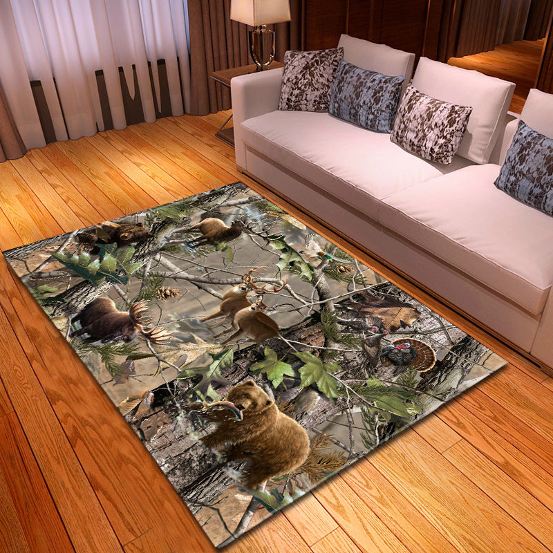 Alfombra grande de animales para decoración del hogar.