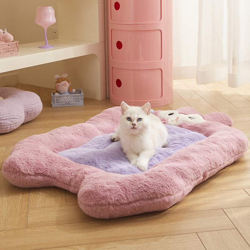 Tapis de lit universel pour chat, doublé de polaire épaisse