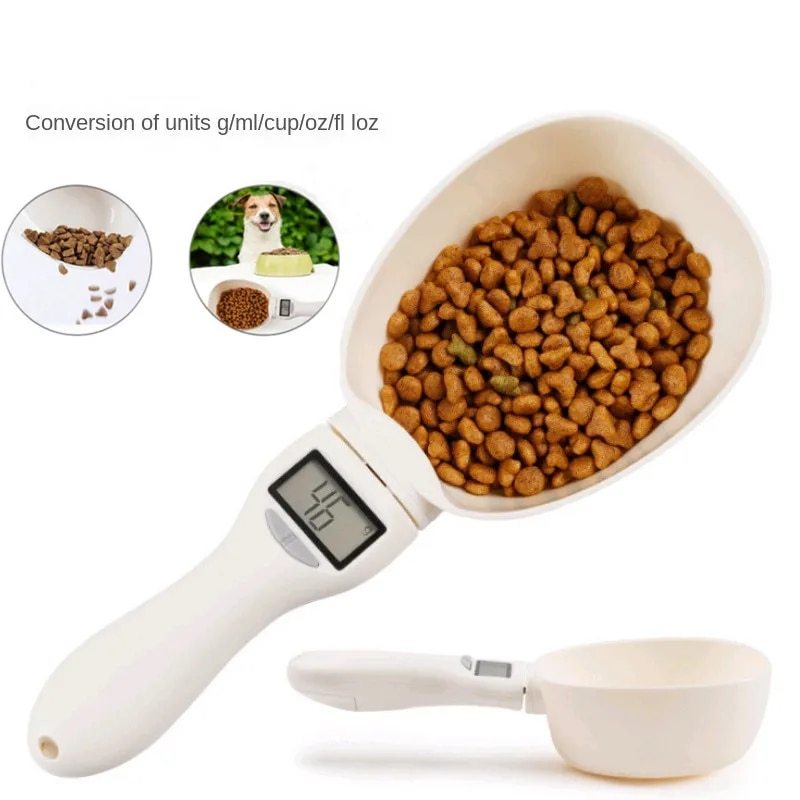 Báscula de comida para mascotas, herramienta electrónica de pesaje de precisión LCD, cuchara medidora de alimentos para alimentación de perros y gatos, báscula de cocina con pantalla Digital