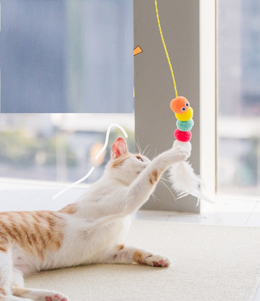 Juguetes para gatos, oruga simulada, lindos juguetes divertidos, juguete interactivo, cuerda para agarrar ratón, colgante telescópico, suministros para mascotas gatos