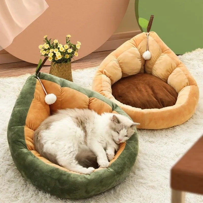 Bonita casa para gatos y gatitos, cálida y suave cama de algodón para invierno para perros y gatos, nido acogedor para perros pequeños y medianos 