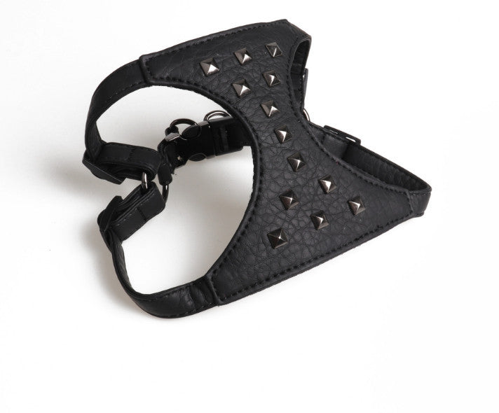 Adjustable Dog Camisole Stylish Studded Leather Leash