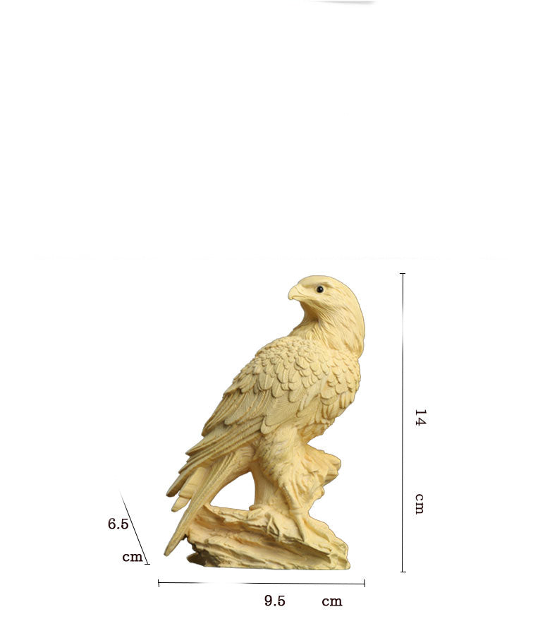 Boxwood Carving Ornaments Eagle Animal Exhibition Grand Plan Home