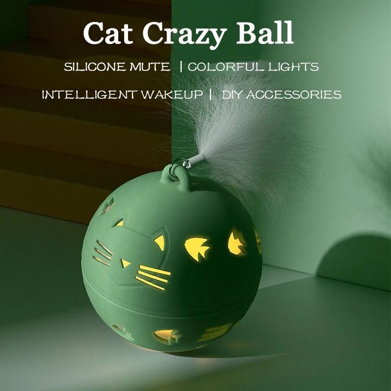 Crazy Ball Interactive Cat Toy Self-moving Kitten Jumping Ball Toys Vibration Sensor Cats Game Toy Cat Accessories Pet Supplies