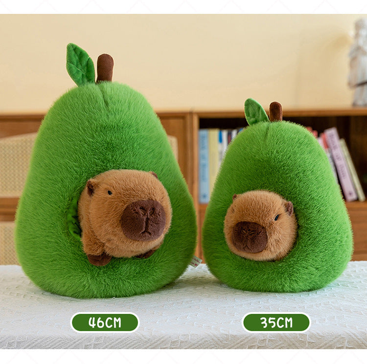 Almohada de carpincho de aguacate de peluche