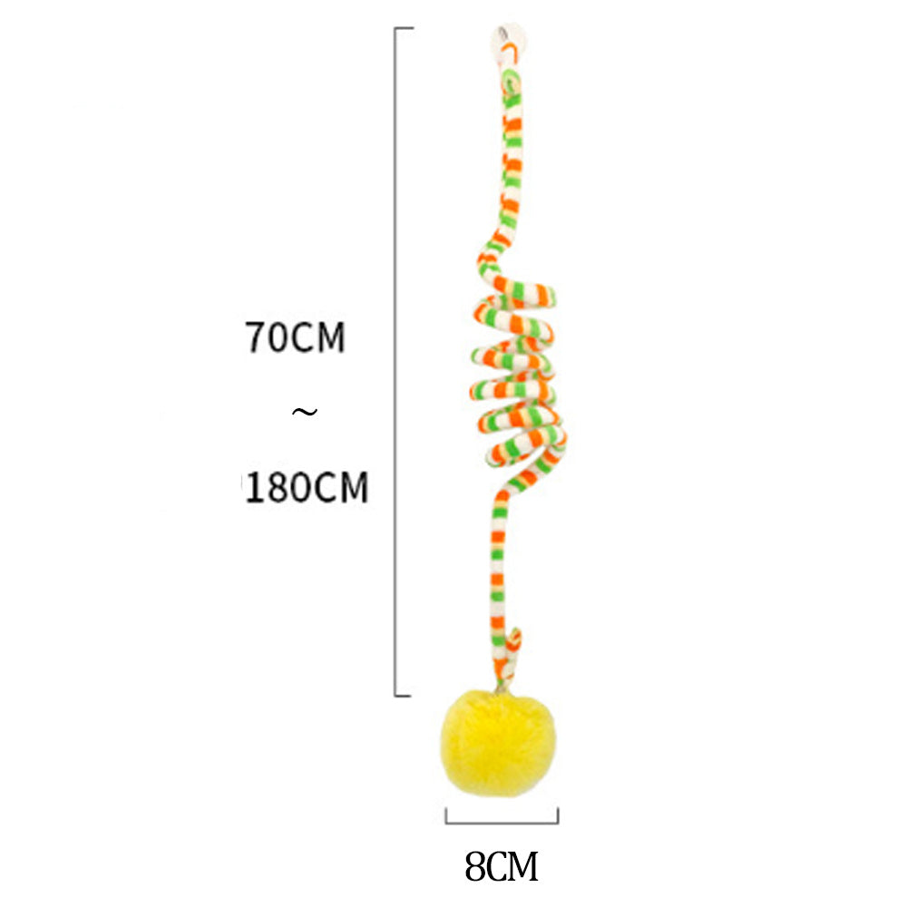 Juguete de resorte para gatitos, palo de campana, pelota inflable, alivia el aburrimiento, ventosa para puerta colgante, suministros para gatos 