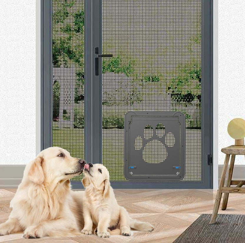 Way Lockable Plastic Pet Big Dog Cat Door For Screen Window Safety Flap Gates Pet Tunnel Dog Fence Free Access Door For Home