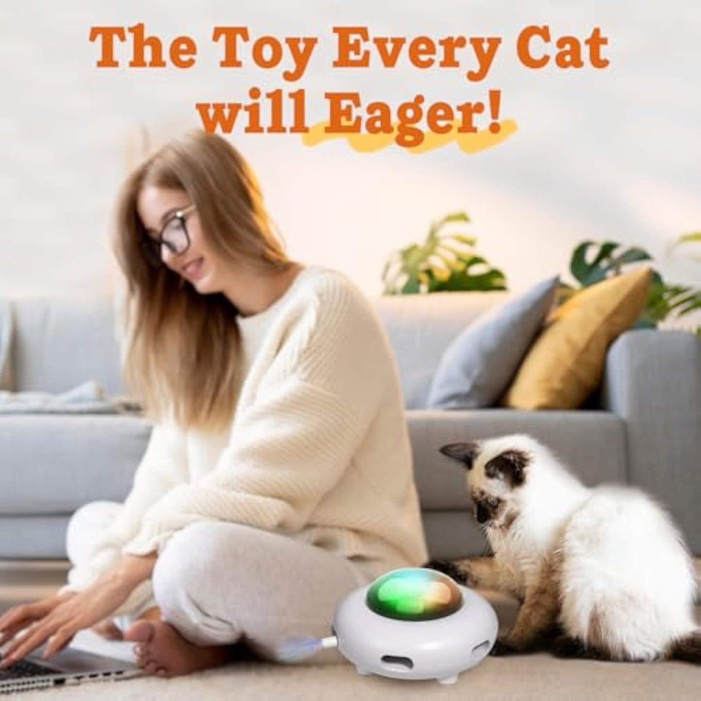 Jouets interactifs pour chats d'intérieur Jouets automatiques pour chatons Jouets pour chatons en mouvement Jouet d'épilation pour exercices de coups de pied à plumes rechargeables par USB