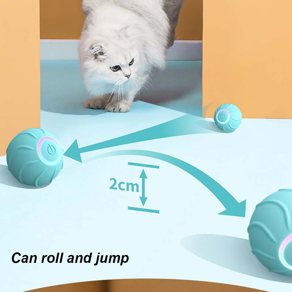 Pelota eléctrica para gatos con rebote automático, juguete interactivo divertido de 2 cm para entrenamiento de gatos, juguete para gatitos que se mueve solo para interiores