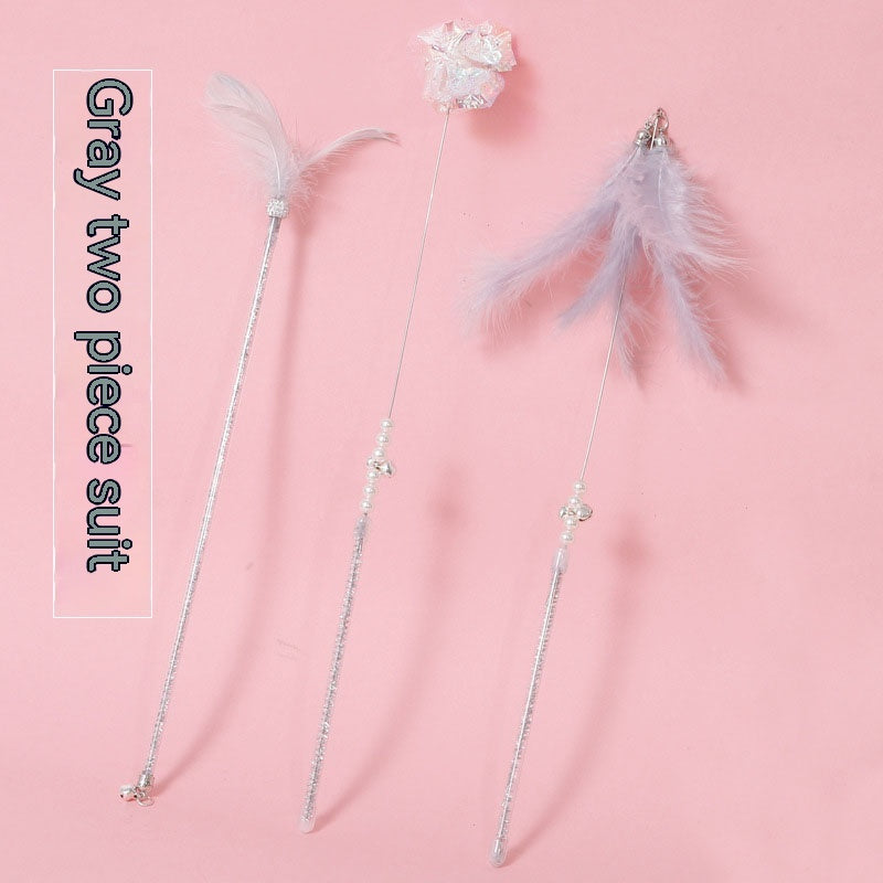 Toy Cat Wand Set Feather Bell