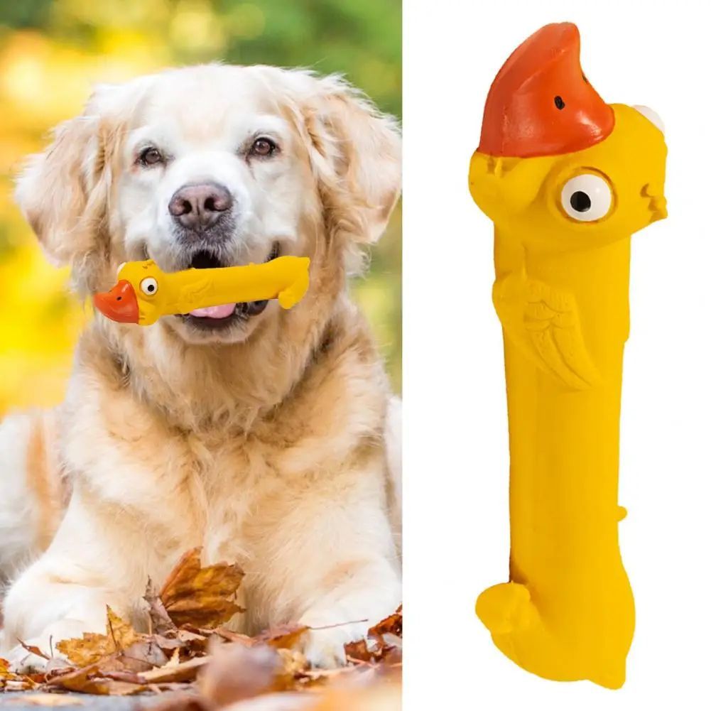 Jouet en latex pour chien qui grince des dents, jouet durable pour chien, motif canard jaune mignon, jouet couineur pour chien, soulagement de l'ennui