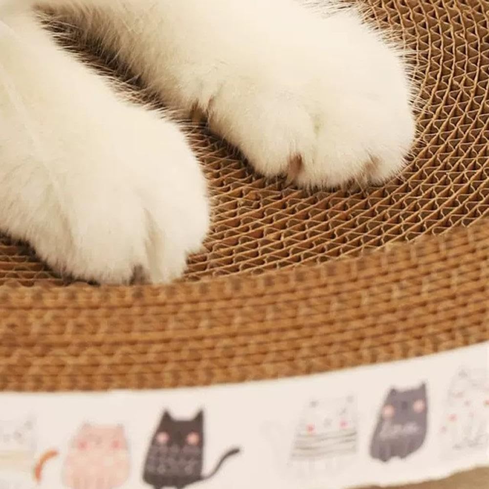 Lit à gratter pour chat, griffoir ovale en carton 2 en 1 pour chat, coussin à gratter, bol, nid pour chats d'intérieur, chaise longue ronde, canapé pour chat, chaton, meulage des griffes, soulagement du stress, protection des meubles