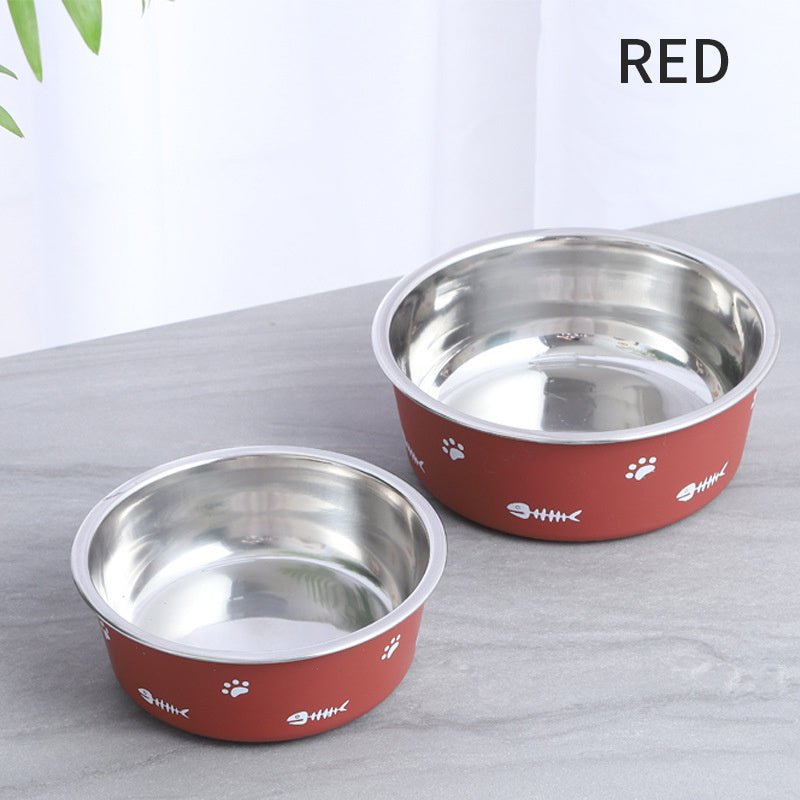 Gamelle pour chien et chat pour nourriture et eau, bol d'alimentation pour animaux de compagnie en acier inoxydable, isolation antidérapante durable, robuste avec fond en caoutchouc pour chiens de taille moyenne et grande