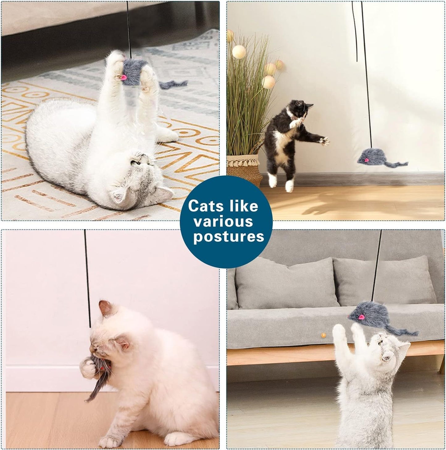 Juguetes interactivos con plumas para gatos, juguete retráctil para colgar, juguetes interactivos para gatos de interior, juego de gatito, ejercicio de persecución, juguetes para ejercicio mental para gatitos