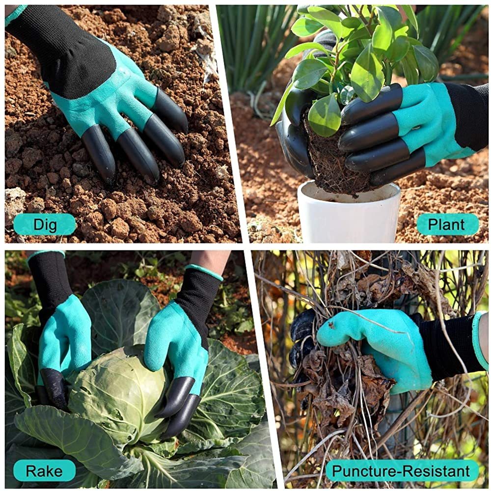 Guantes de jardín con garras, guantes de jardín impermeables para cavar y plantar, guantes de jardinería transpirables para trabajos en el jardín