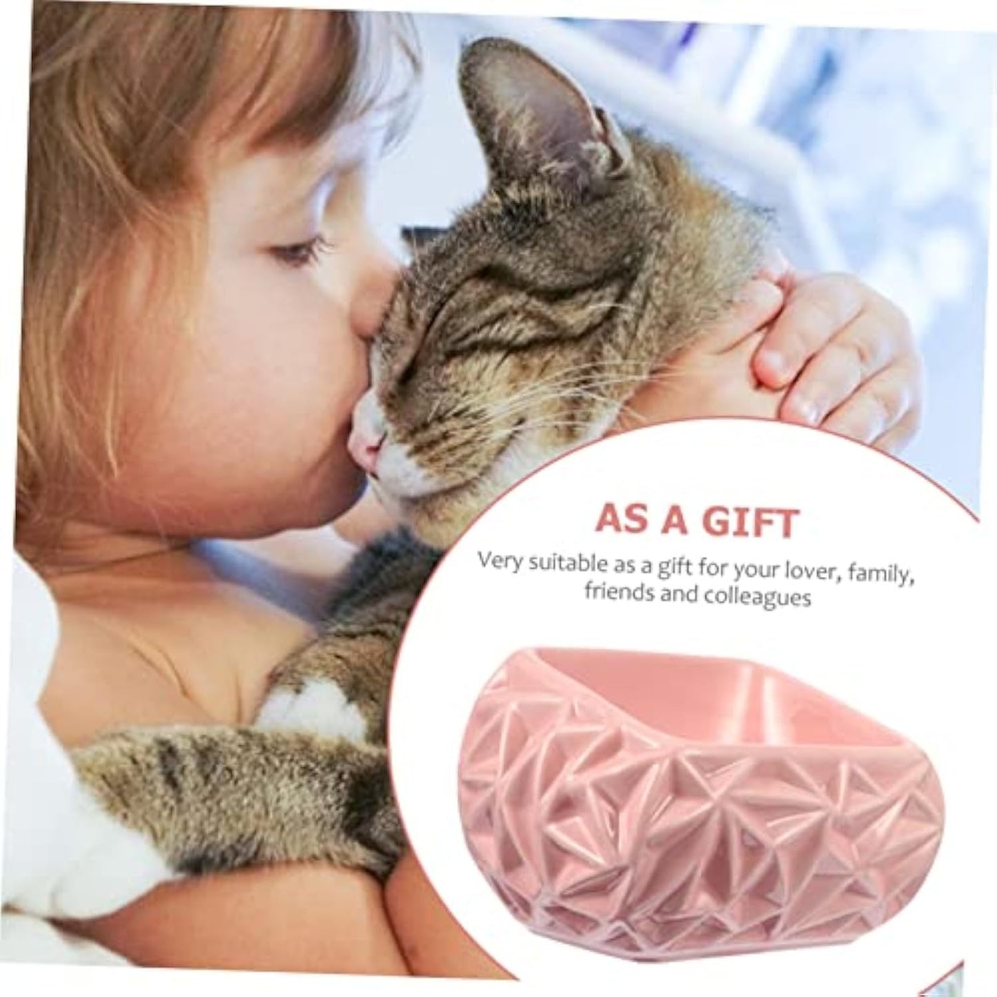 Bol pour chat Bol pour chaton Bol d'alimentation en céramique pour animaux de compagnie Design mignon Bols de nourriture pour chien et chat pour friandises et eau Mangeoire pour chaton et chiot Nid d'oiseau rose pour animaux de compagnie