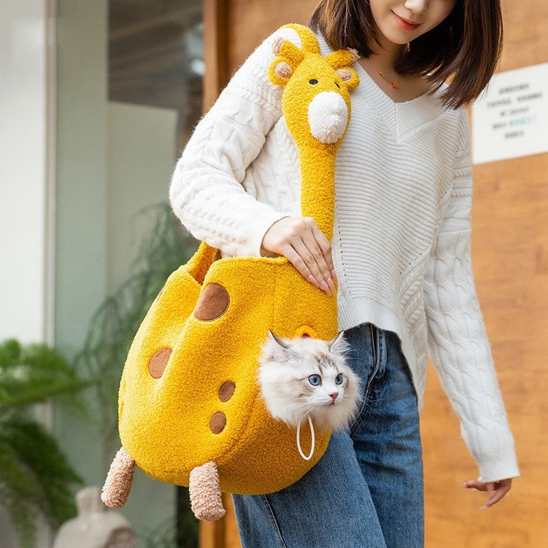 Animal-shaped Pet Diaper Bag Off-shoulder Bag Kitten Puppy Portable Cat Bag Pet Backpack