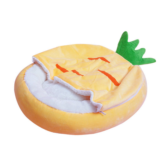 Cat Nest Semi Enclosed Sleeping Bag Winter Warm Cat Bed Cat Mat Removable Deep Sleep Carrot Pet Nest