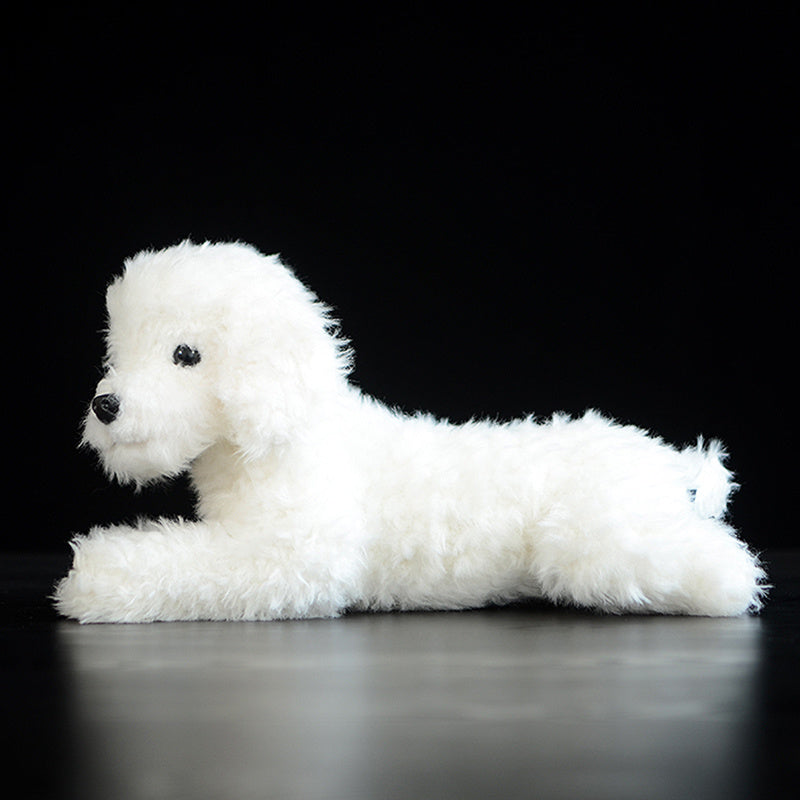 Simulation de chien en peluche blanc, jouet en peluche Animal de Simulation