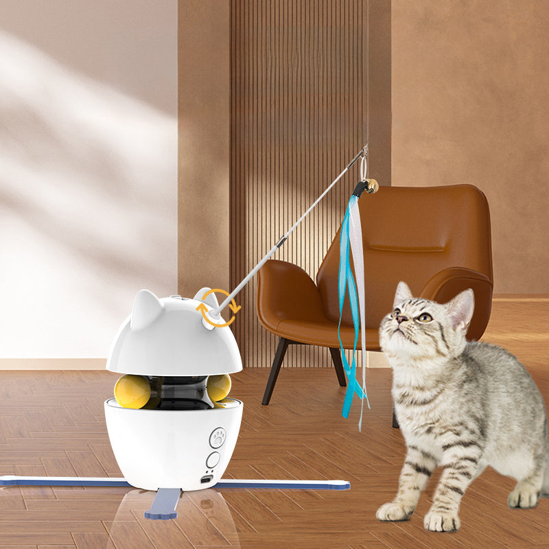 Juguetes interactivos para gatos de interior, juguetes automáticos para gatos, juguetes electrónicos para gatos, divertidos juguetes para gatos con palo, cuerda elástica para gatos 