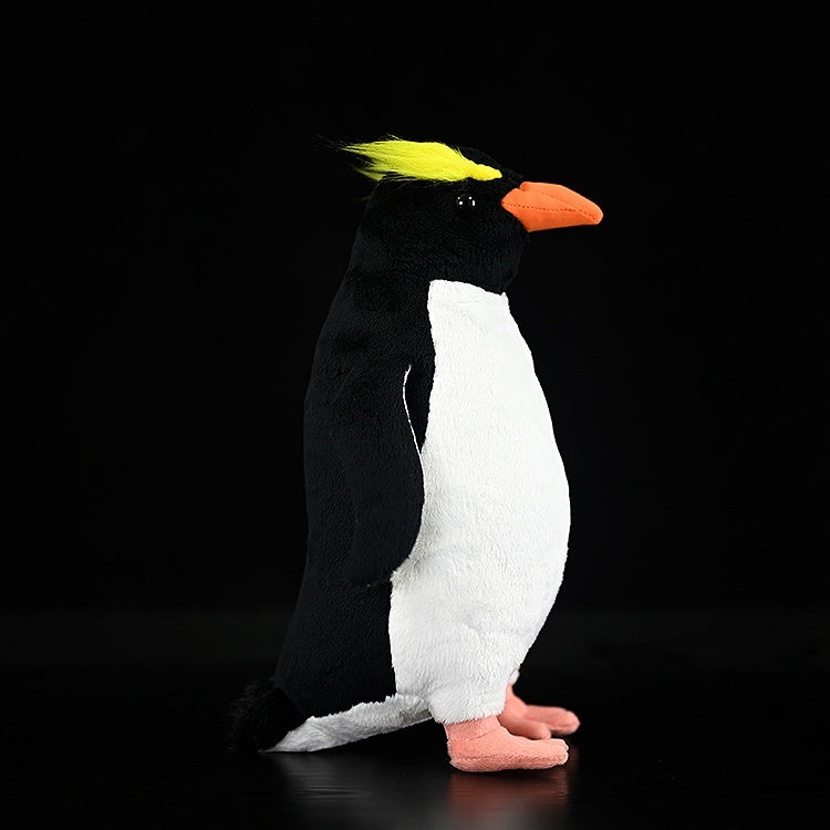 Jouet en peluche de simulation de pingouin à sourcils jaunes