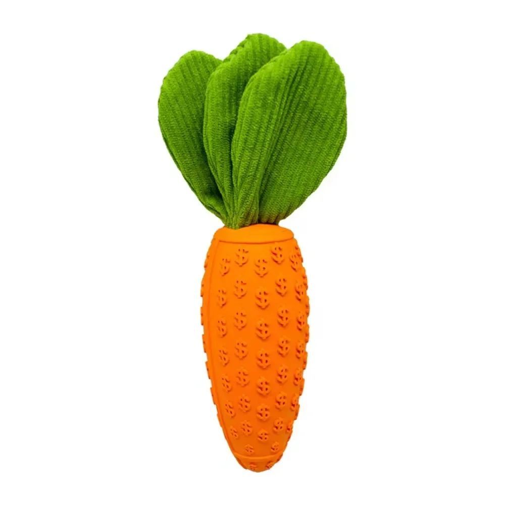 Carrot Dog Chew Toys Durable Rubber Squeaky Toy Shaped Dog Toys For Dogs Boredom Chewers Toothbrush Toy Supplies