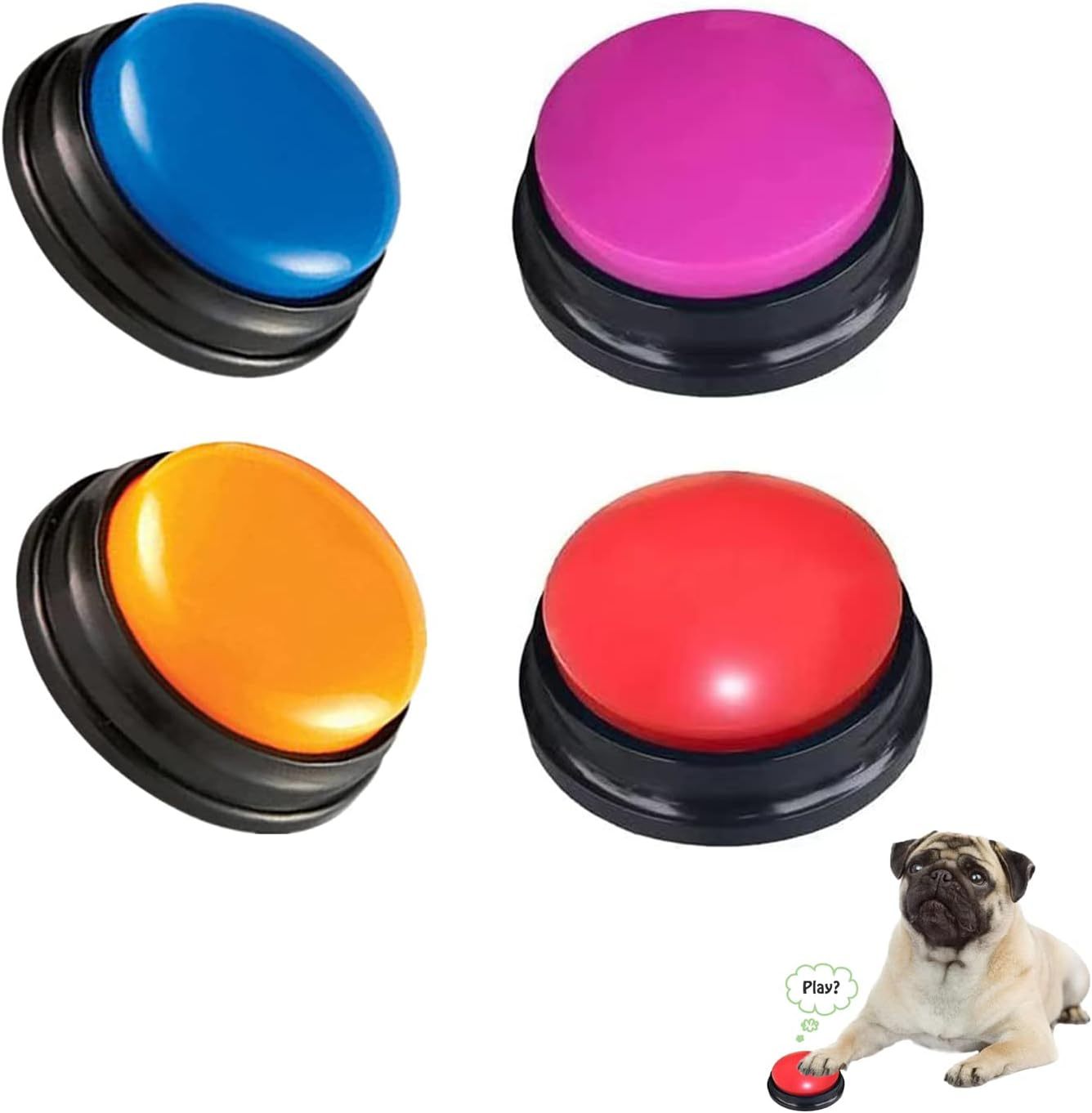 Voice Recording Button For Communication Pet Training Buzzer 30 Second Record Playback Dog Toy Voice Recording Clicker